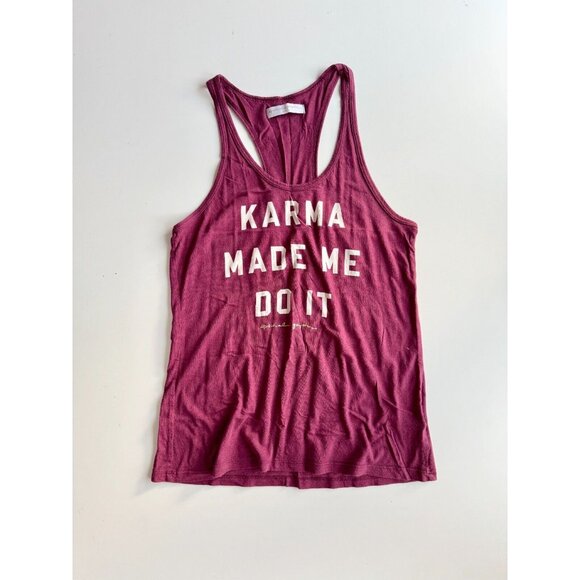 SPIRITUAL GANGSTER Crimson Red "Karma Made Me Do It" Racerback Tank, Size S - Picture 4 of 8